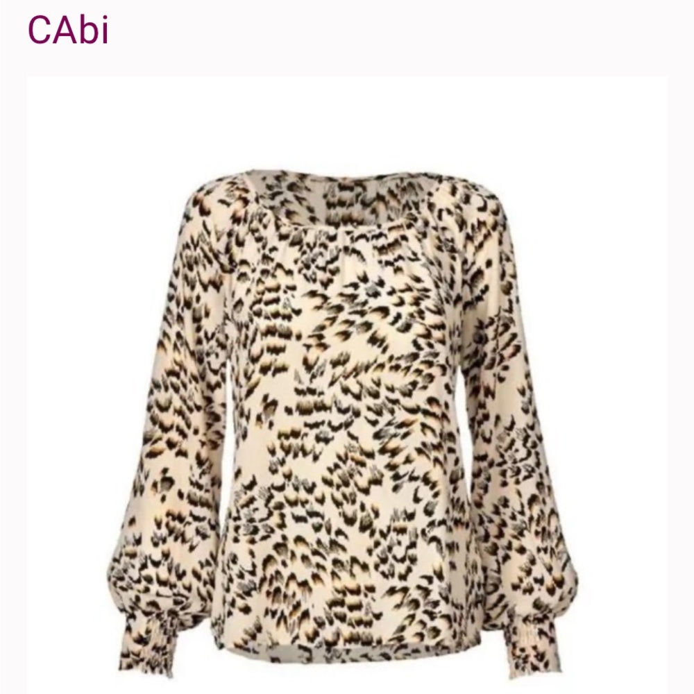 CAbi Women's Round Trip Elegant Cream and Black Blouse